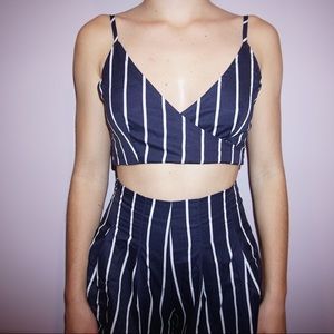 Zaful Striped Two Piece Set